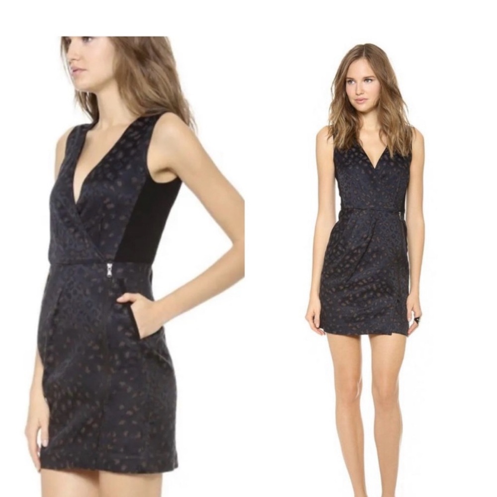 Marc By Marc Jacobs Black and Brown Mini Dress